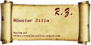 Rössler Zilia névjegykártya